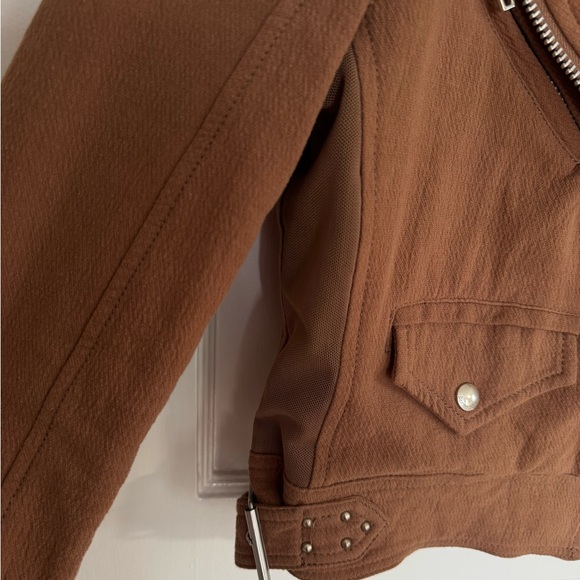 Blank NYC Moto Jacket Women’s Small Brown Biker Zip - Picture 2 of 7